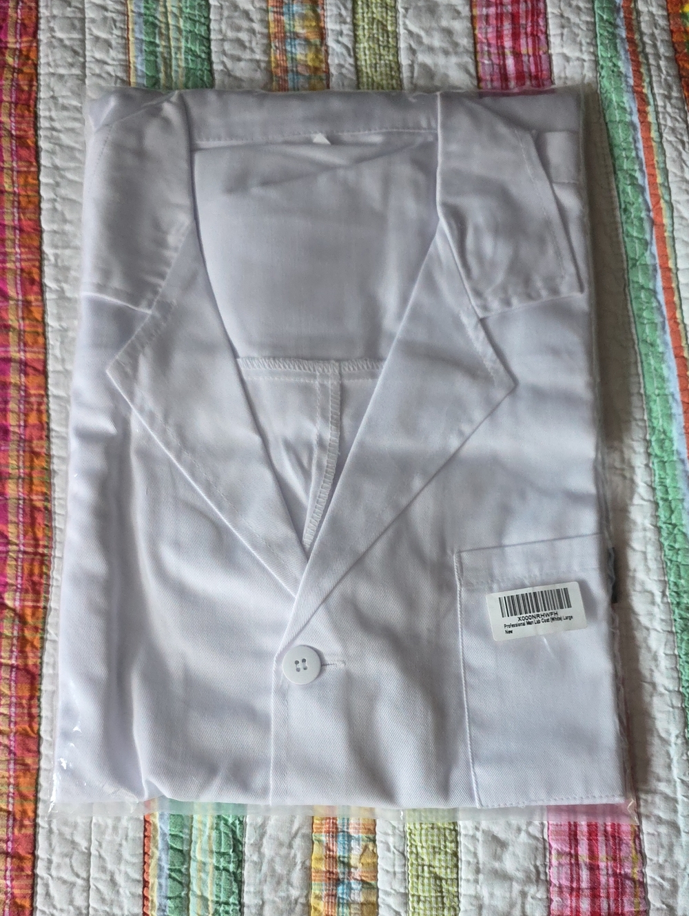 Men's Classic White Lab Coat Size L